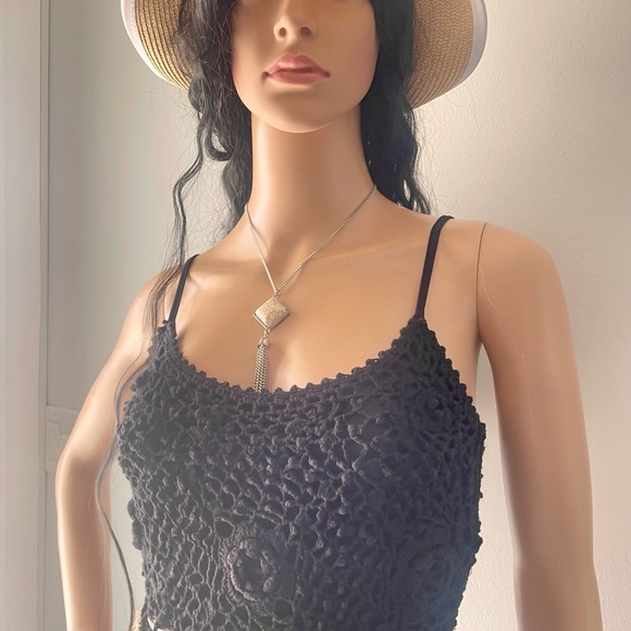 BETSY JOHNSON Elegant Black and White Striped Vintage 1990’s Dress. Size Small - Picture 11 of 13